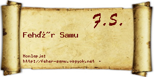 Fehér Samu névjegykártya